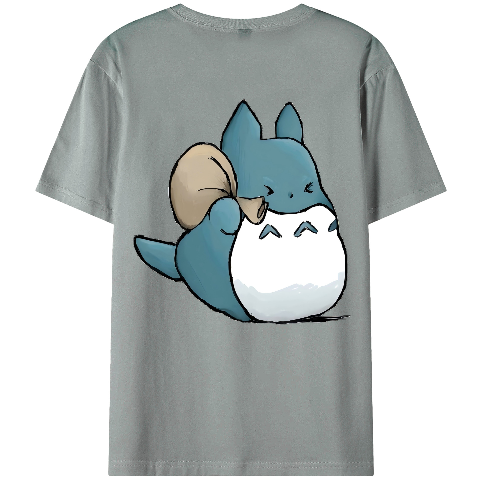 （画像用） となりのトトロ 草壁メイ 草壁サツキ My Neighbor Totoro Satsuki Kusakabe Mei Kusakabe 綿100％ メンズ半袖Tシャツ（バックプリント） 通気性